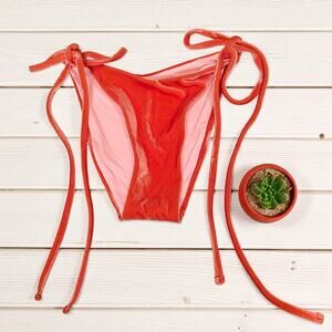 OneOne Swim Velvet Tie Side Bikini Bottoms Small S NEW one one